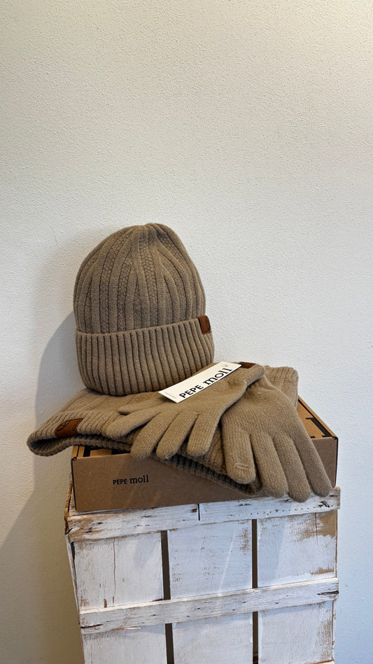 Set sand: collo + guanti + cappello